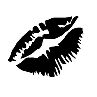 TAG Body Art Vinyl Glitter Tattoo Stencil - Lips Mouth - No. 60 
