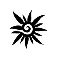 TAG Body Art Vinyl Glitter Tattoo Stencil - Sun Swirl - No. 61