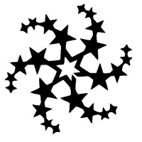 TAG Body Art Vinyl Glitter Tattoo Stencil - Star Circle - No. 62
