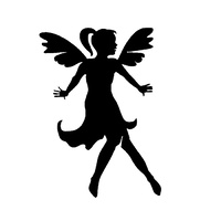 TAG Body Art Vinyl Glitter Tattoo Stencil - Flying Fairy - No. 67