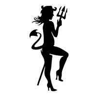 TAG Body Art Vinyl Glitter Tattoo Stencil - She Devil - No. 71 