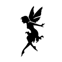 TAG Body Art Vinyl Glitter Tattoo Stencil - Sitting Fairy - No. 72