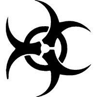 TAG Body Art Vinyl Glitter Tattoo Stencil - Bio Hazard - No. 75