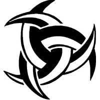 TAG Body Art Vinyl Glitter Tattoo Stencil - Chaos Symbol - No. 77