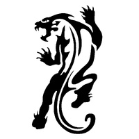 TAG Body Art Vinyl Glitter Tattoo Stencil - Panther - No. 7