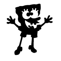 TAG Body Art Vinyl Glitter Tattoo Stencil - Sponge Bob - No. 82