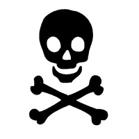 TAG Body Art Vinyl Glitter Tattoo Stencil - Skull and Cross Bones - No. 83 