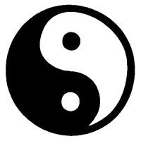 TAG Body Art Vinyl Glitter Tattoo Stencil - Ying Yang - No. 87 