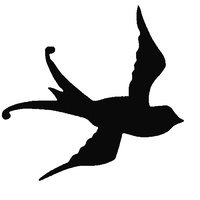 TAG Body Art Vinyl Glitter Tattoo Stencil - Swallow Bird - No. 90