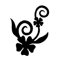 TAG Body Art Vinyl Glitter Tattoo Stencil - Flower Dancing - No. 95