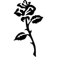 TAG Body Art Vinyl Glitter Tattoo Stencil - Open Rose - No. 96