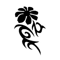 TAG Body Art Vinyl Glitter Tattoo Stencil - Flower Daisy - No. 97