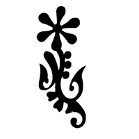 TAG Body Art Vinyl Glitter Tattoo Stencil - Flower Deco - No. 98