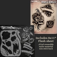 Wiser Tattoo Pro Stencils - Roses & Scrolls