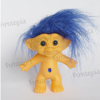 Troll doll 10cm with jewell and blue hair