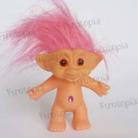 Troll doll 10cm with jewell and Pink hair