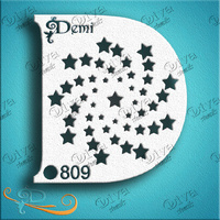 Diva Demi Stencil 809 - Stars Swirl