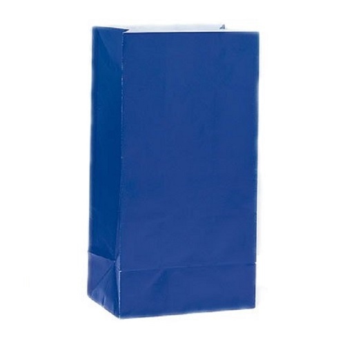 12 pack Royal Blue Paper Bags