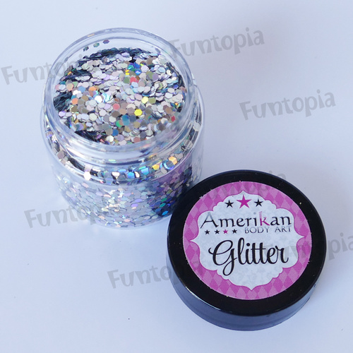 Amerikan Body Art Glitter 30ml - Holographic Silver