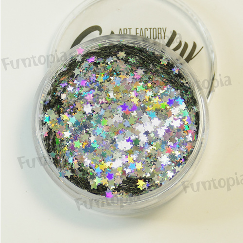 Art Factory Chunky Glitter 50ml Jar- Silver Stars