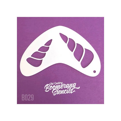 Art Factory Boomerang Stencil - 029 - Unicorn Horn