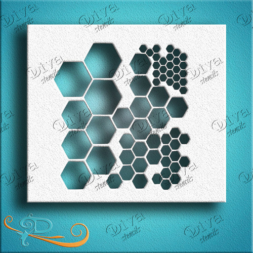 Diva Stencil 517 - Honeycomb 2 Texture