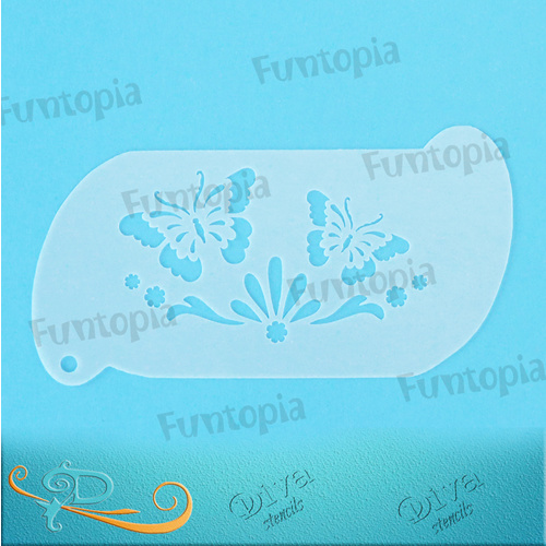Diva Stencil 572 - Forehead with 2 Butterflies Band by Terri