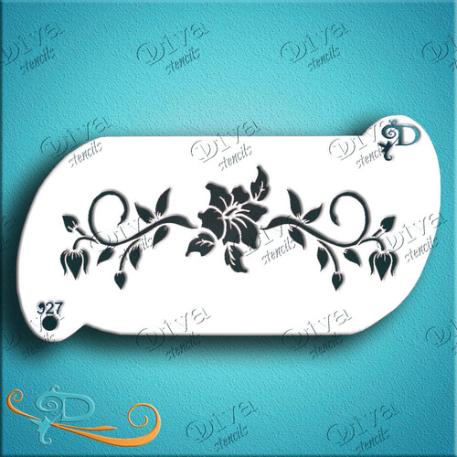 Diva Stencil 927 - Flower and Vines Forehead Band