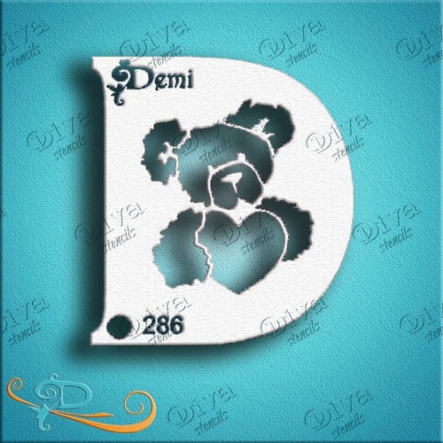 Diva Demi Stencil 286 - Valentine Bear No. 6