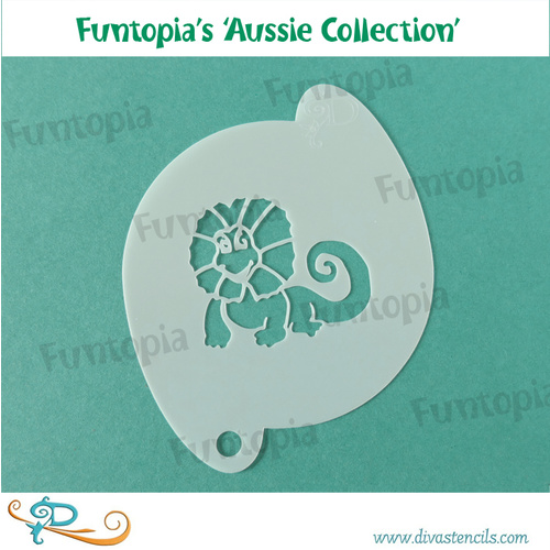 Diva Stencil FUN05 - Funtopia's Australiana Series - Frill Necked Lizard