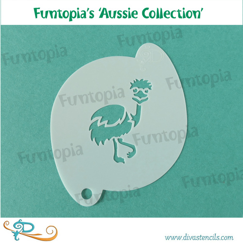 Diva Stencil FUN07 - Funtopia's Australiana Series - Emu