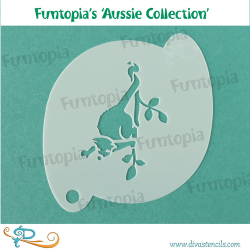 Diva Stencil FUN08 - Funtopia's Australiana Series - Possum Sitting #2