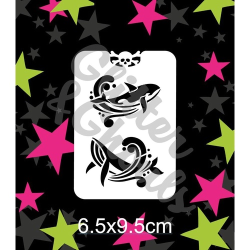 Glitter & Ghouls Whales Stencil GG20