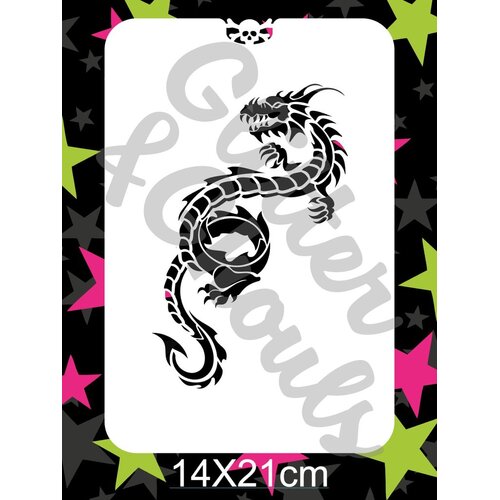Glitter & Ghouls Dragon Tattoo Stencil  - GG228
