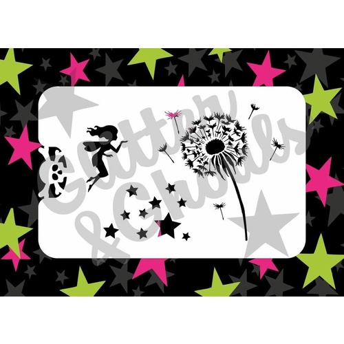 Glitter & Ghouls Fairy & Dandelion Stencil GG55