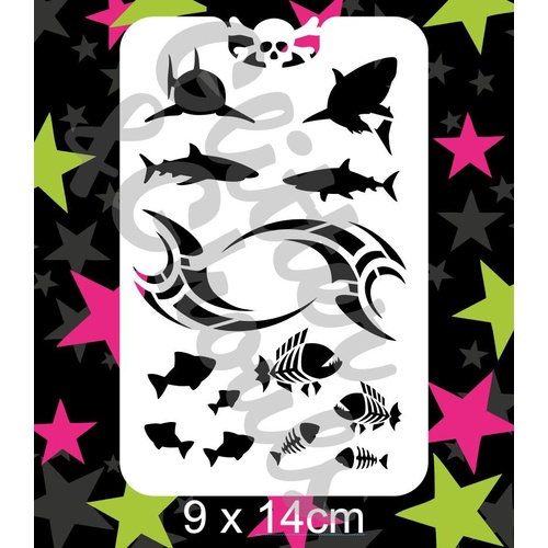 Glitter & Ghouls Shark Frenzy Stencil GG65