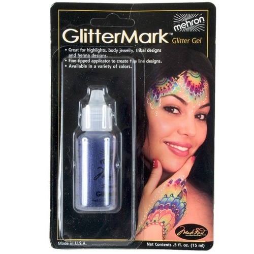 Mehron GlitterMark 15ml Glitter Gel - Purple