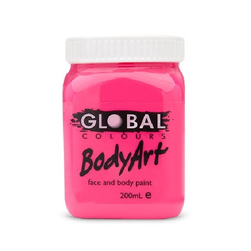 Global Body Art 200ml Liquid Face Paint - Fluoro Neon Pink