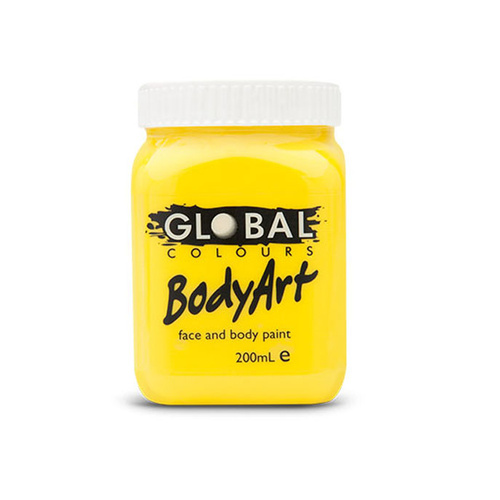 Global Body Art 200ml Liquid Face Paint -  Yellow