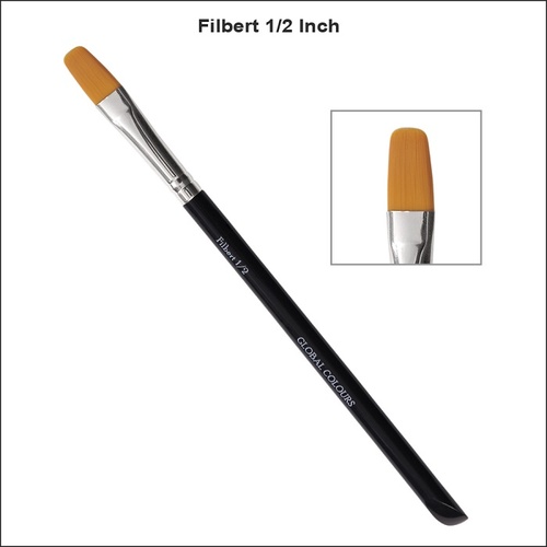 Global Colours Filbert Brush - 1/2" with acrylic handle