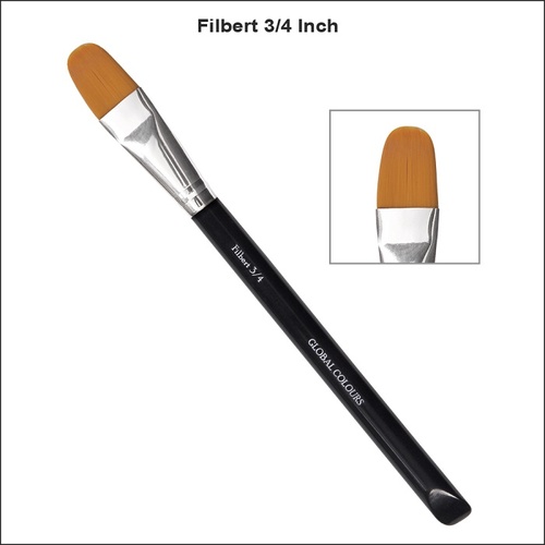 Global Colours Filbert Brush - 3/4" with acrylic handle