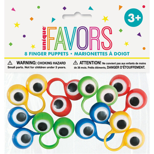 Novelty Googly Eyes Finger Puppets - 8 pack - party favour fun