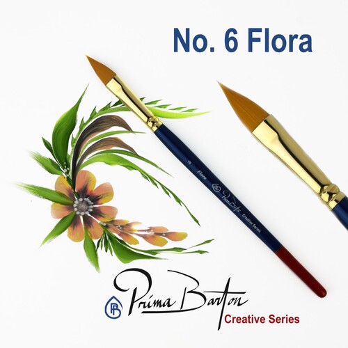 Prima Barton Creative Series Flora Brush - No. 6 Red Tipped