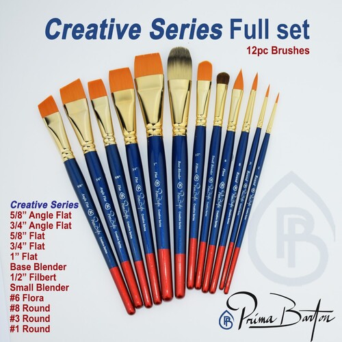 Prima Barton Creative Series Brush Set - 12 Pack Collection