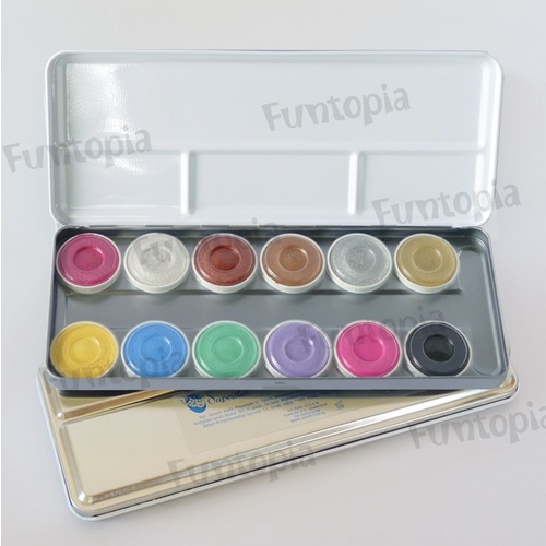 Superstar Aqua 12 colour Duo Palette. Mix of shimmer and pastel colours.