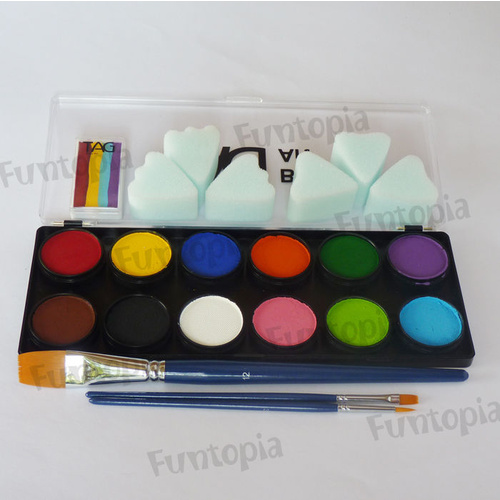FunKit: TAG 12x10 palette + Brushes, Sponges, 30g Rainbow 4 