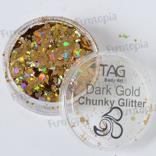 TAG Body Art Chunky Glitter 10g - Dark Gold