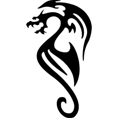 TAG Body Art Glitter Tattoo Stencil No. 17 - Tribal Dragon - 5 pack