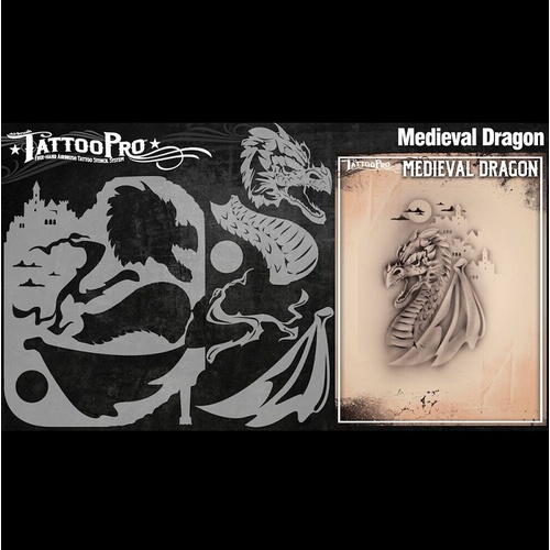 Tattoo Pro Stencil - Medieval Dragon