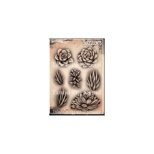 Wiser Tattoo Pro Stencils - Succulents